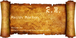 Reith Márton névjegykártya